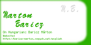 marton baricz business card