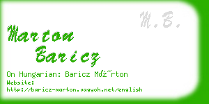 marton baricz business card